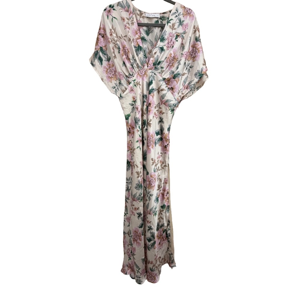 Petal & Pup Women’s Ricki Floral Satin Gown Size L - Picture 2 of 11